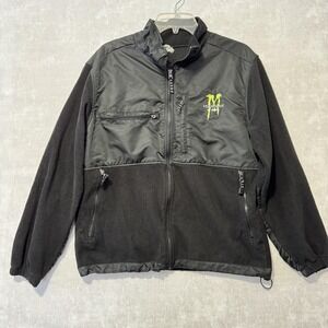 GOGO Jacket Mens Large Black Fleece Windbreaker Full Zip Michigan Up North